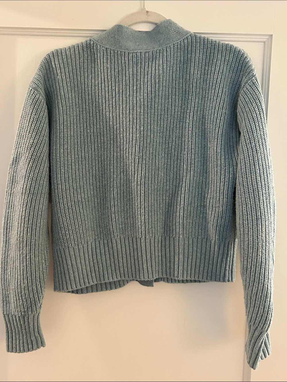 CAbi Seafoam Blue Ribbed Button-Front Cardigan - Picture 6 of 6